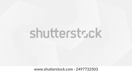 Abstract white gray background with glowing geometric lines. Modern shiny gray hexagon lines pattern. Technology futuristic concept. Suit for poster, banner, brochure, cover, flyer. Eps10