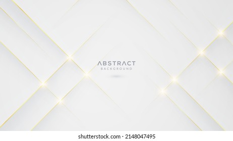Abstrakter weißer und grauer Hintergrund mit goldener Liniendekoration