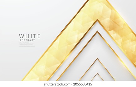 Abstrakter weißer und grauer Hintergrund mit prächtiger goldener Liniendekoration.