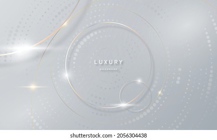 Resumen de fondo blanco y gris con una magnífica decoración de líneas doradas.