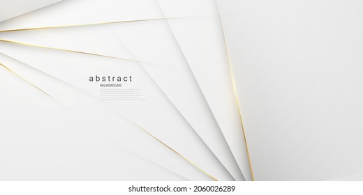 Resumen de fondo blanco y gris con una magnífica decoración de líneas doradas.