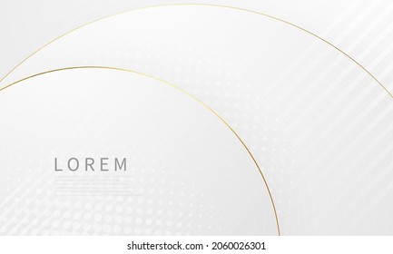 Abstract white and gray background with gorgeous golden line decoration.