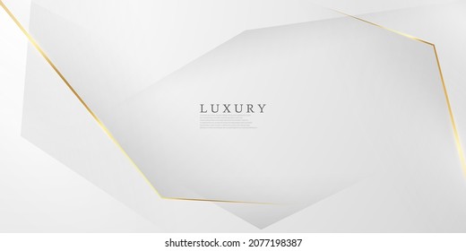 Resumen de fondo blanco y gris con una magnífica decoración de líneas doradas. Lujoso.