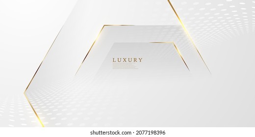 Abstrakter weißer und grauer Hintergrund mit prächtiger goldener Liniendekoration. Luxuriös.