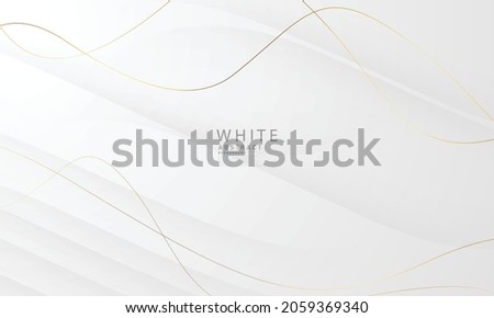 Abstract white and gray background with gorgeous golden line decoration.