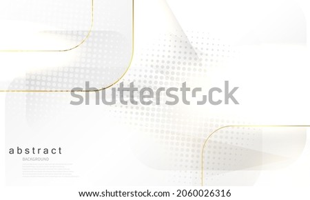 Abstract white and gray background with gorgeous golden line decoration.