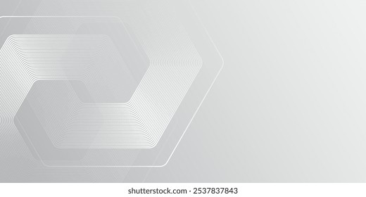 Abstract white and gray background with gradient color and artistic dynamic hexagon decoration simple art modern