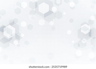 Fondo blanco y gris abstracto del modelo del hexágono con el semitono