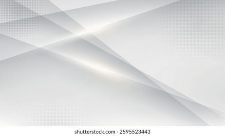 Abstract white and gray background with a light gradient, geometric shape vector presentation design for a business concept or technology idea.