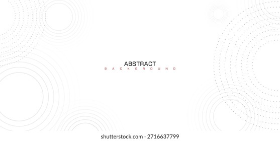 Fundo branco e cinza abstrato com círculos concêntricos minimalistas e padrões de órbita pontilhada, pano de fundo corporativo profissional limpo, papel de parede moderno da ilustração do vetor técnico