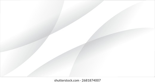 Abstrakter weißer und grauer Hintergrund mit modernem gestreiftem Design und geometrischen runden Formen. Vektorgrafik, perfekt für Banner, Poster und digitale Designs.