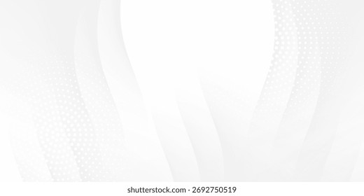 Abstrakter weißer und grauer Hintergrund mit modernem gestreiftem Design und geometrischen runden Formen. Vektorgrafik perfekt für Banner, Poster und digitale Designs modern