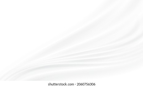 Abstract white gray  background White silk satin background Wave  smooth texture background