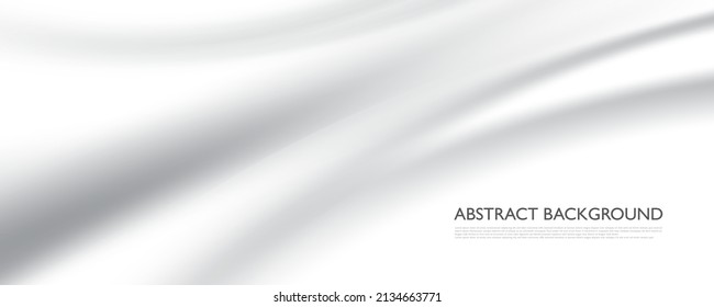 Abstract white gray  background White silk satin background Wave  smooth texture background
