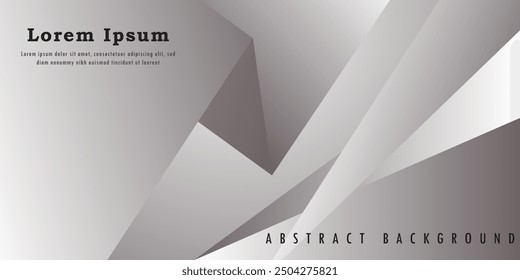 Abstract white and gray banner background with triangle shape. gradient white and gray mixed pattern. vector illustration
