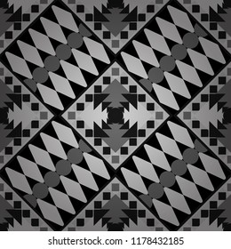 Abstract white, gray and black image with a squares. Vector illustration. Digital art abstract seamless pattern.