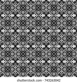 Abstract white, gray and black image with a squares. Vector illustration. Digital art abstract seamless pattern.