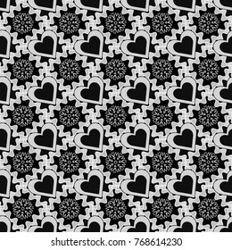 Abstract white, gray and black image with a squares. Vector illustration. Digital art abstract seamless pattern.
