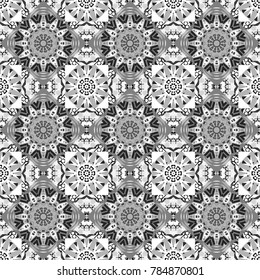 Abstract white, gray and black image with a squares. Vector illustration. Digital art abstract seamless pattern.