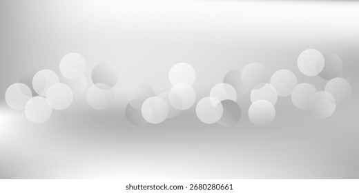 Abstract white and gray bokeh gradient shape background. texture white pattern. vector illustration	