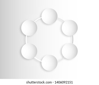 Abstract white and gray circle background paper cut style. Vector illustration. Design for infographics, poster, brochure, flyer, banner template, book cover, wallpaper.