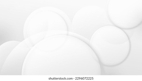 Abstract white and gray circle presentation background. Modern minimal design template. Vector illustration