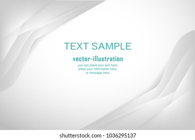 Abstract white and gray color background - Copy space - Vector illustration