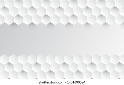 Abstract white and gray color background. 3d hexagons texture used in cover design, web design, wedding card for infographics business finance.
