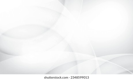 Resumen del fondo de color blanco y gris con forma redondeada geométrica. Ilustración vectorial.