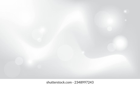 Abstract white and gray color background with geometric round shape, bokeh light, blured pattern. Vector illustration.