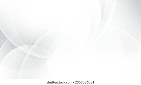 Abstract white and gray color background with geometric round shape. Vector illustration.