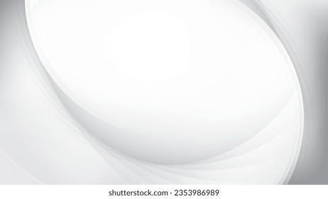 Abstract white and gray color background with geometric round shape. Vector illustration.