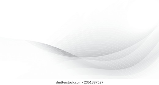 Abstract white and gray color background with geometric round shape. Vector illustration.