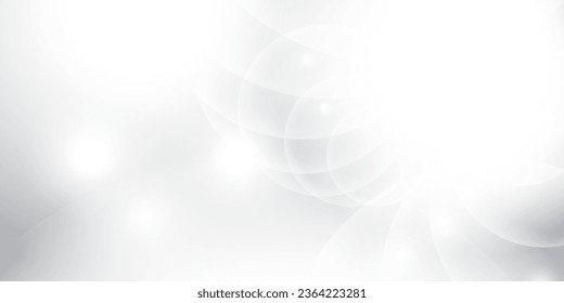 Abstract white and gray color background with geometric round shape. Vector illustration.