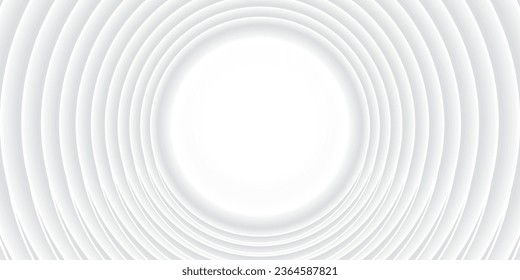 Abstract white and gray color background with geometric round shape. Vector illustration.