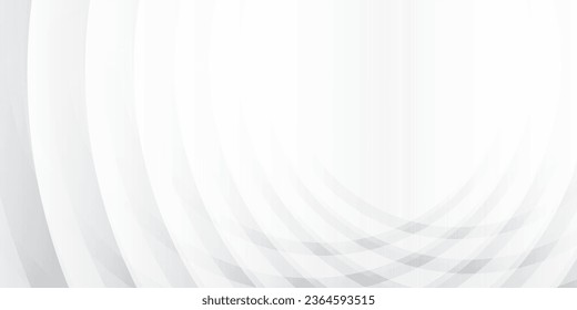 Abstract white and gray color background with geometric round shape. Vector illustration.