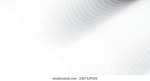 Abstract white and gray color background with geometric round shape. Vector illustration.