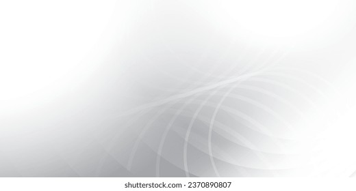 Abstract white and gray color background with geometric round shape. Vector illustration.