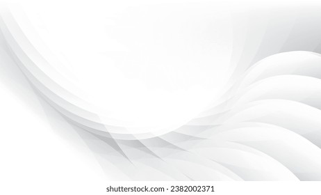 Abstract white and gray color background with geometric round shape. Vector illustration.