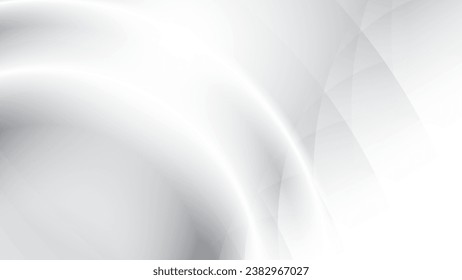 Abstrakter, weißer und grauer Hintergrund mit geometrischer Rundform. Vektorgrafik.