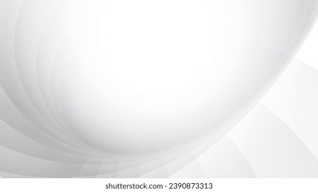 Abstract white and gray color background with geometric round shape. Vector illustration.