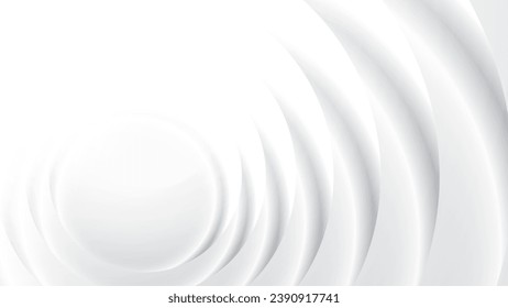 Abstract white and gray color background with geometric round shape. Vector illustration.