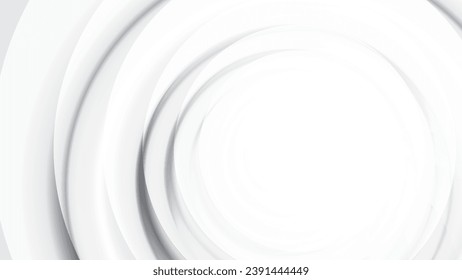 Abstract white and gray color background with geometric round shape. Vector illustration.