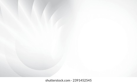 Abstract white and gray color background with geometric round shape. Vector illustration.