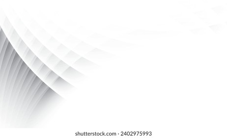 Resumen del fondo de color blanco y gris con forma redondeada geométrica. Ilustración vectorial.