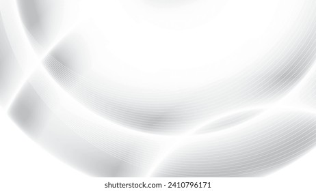 Resumen del fondo de color blanco y gris con forma redondeada geométrica. Ilustración vectorial.