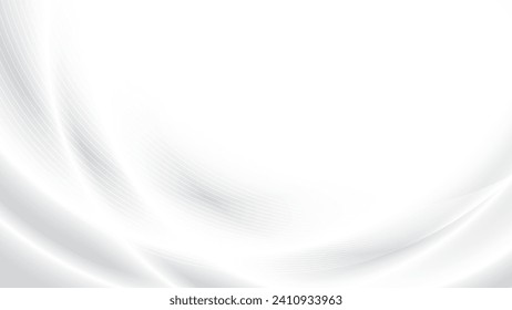 Abstract white and gray color background with geometric round shape. Vector illustration.