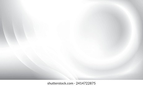 Abstract white and gray color background with geometric round shape. Vector illustration.