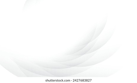 Abstrakter weißer und grauer Farbhintergrund mit geometrischer runder Form. Vektorgrafik.