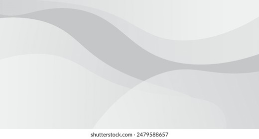 Abstract white and gray color background. Graphic design banner pattern background template with dynamic wave shapes.